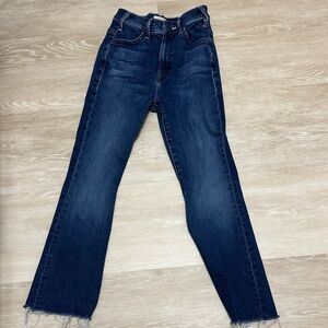 MOTHER Dark Blue Straight Leg Jeans